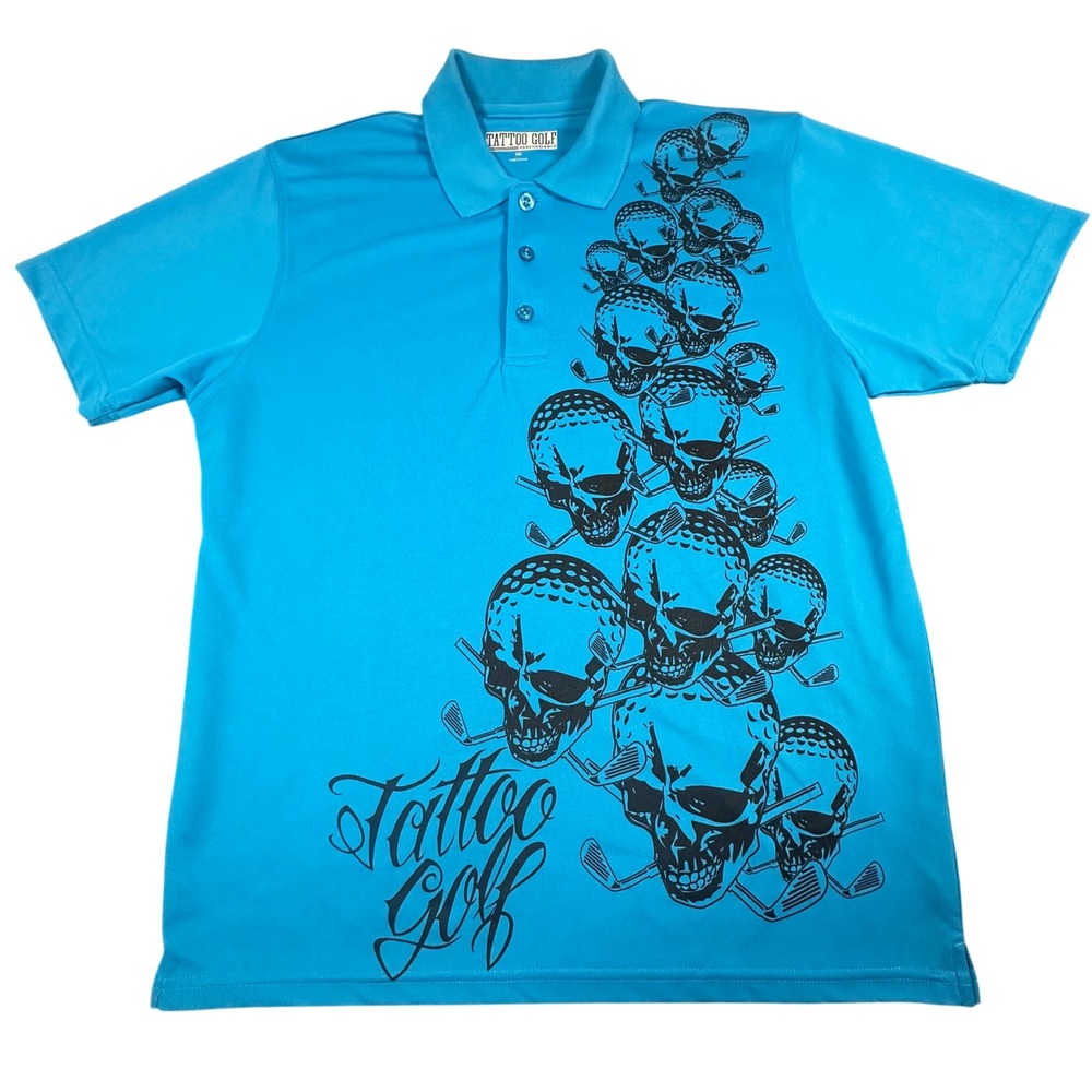 Tattoo Golf Men's Medium Polo OB Performance‎ Cool Stretch Golf Shirt